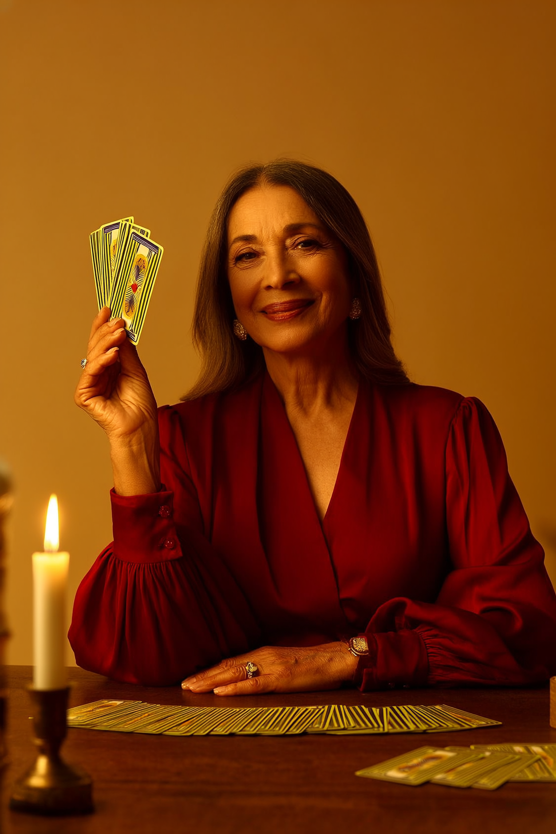 Laura Tarocchi con le carte dei tarocchi
